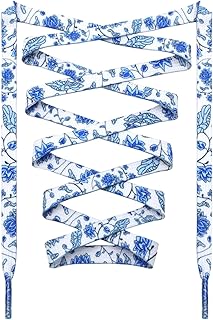 Colored Printed Flat Shoelaces: 2 Pair Patterned Shoe Laces for Sneakers - Buy now