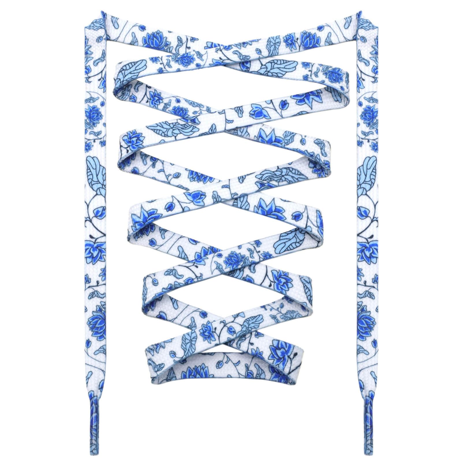 DANHUA Colored Printed Flat Shoelaces: 2 Pair Patterned Shoe Laces for Sneakers