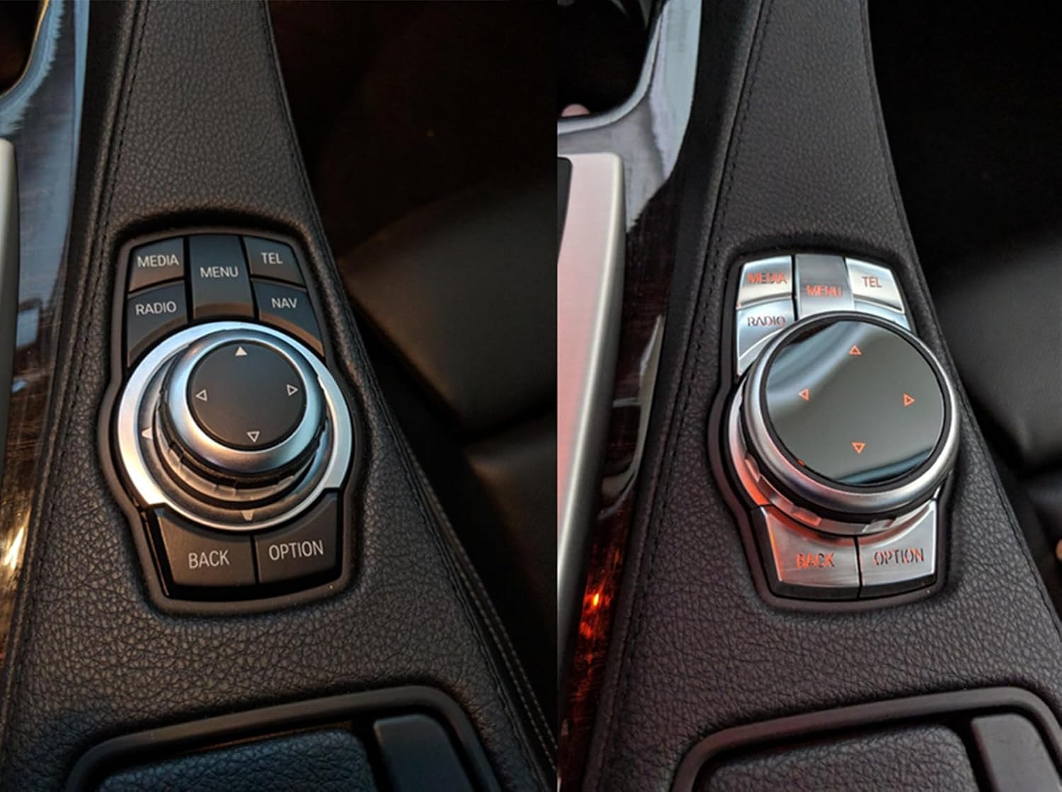 Larger Multimedia Knob Switch Button Cover Trim Compatible with BMW