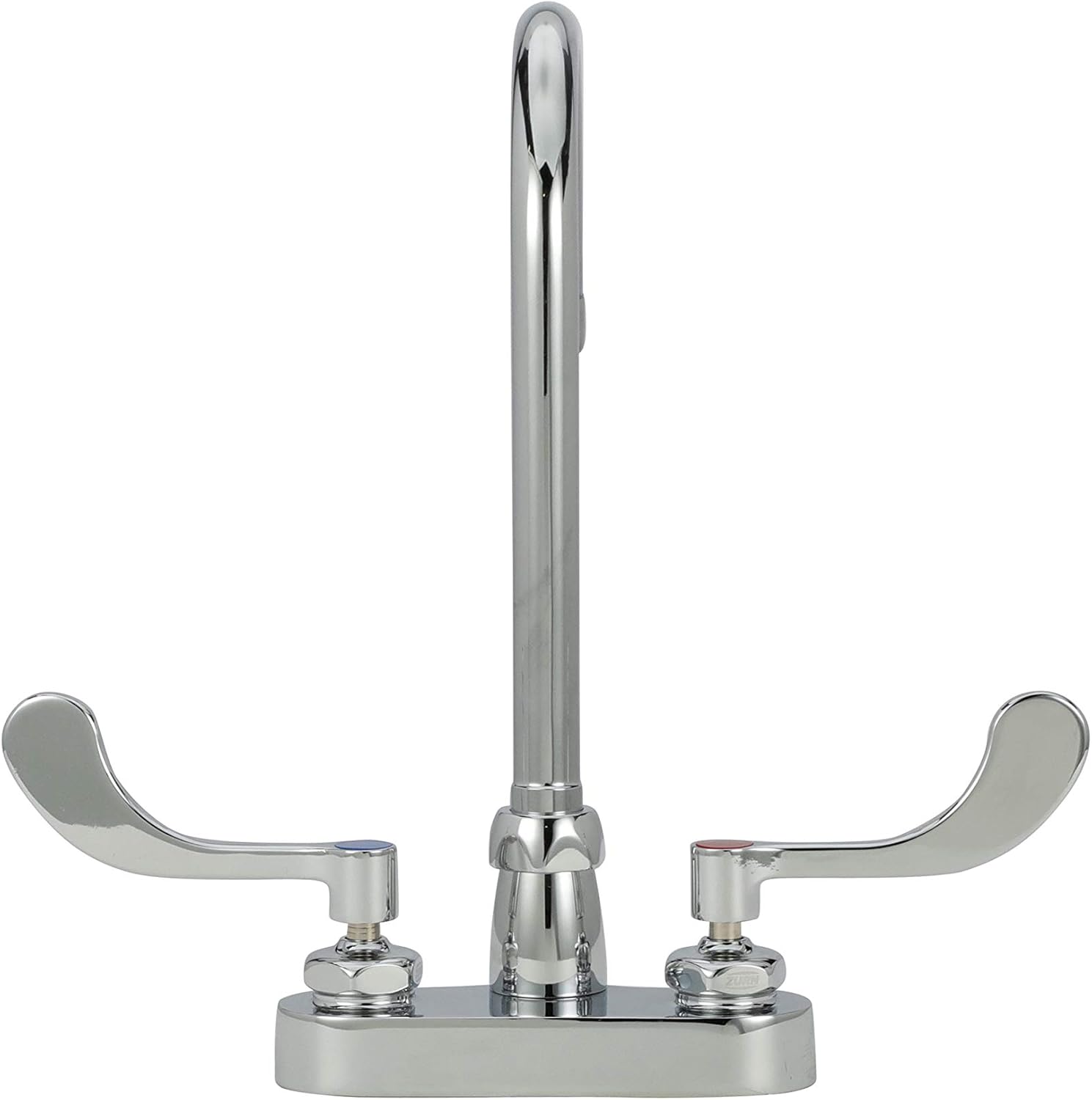 Zurn Z812B4-XL AquaSpec Gooseneck Faucet, 4" Centerset, 5 3/8" Spout, 2.2 GPM Pressure-Compensating Aerator, 4" Wrist Blade Handles, Chrome