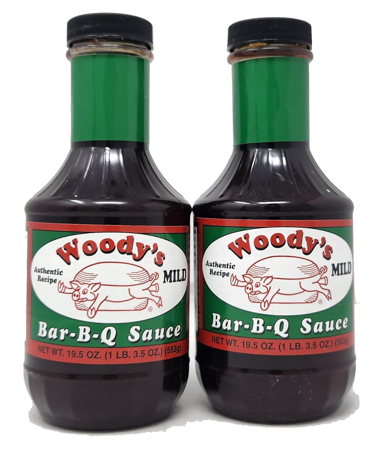 2 Pack of Authentic Taste Barbecue Sauce 19.5oz Bottle Woody's Recipe (Mild)