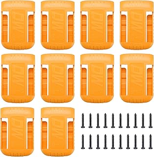 FirstPower 10 Pack Battery Holder Compatible with Dewalt 20V Battery for Wall Mount Battery Storage and Hang on Your Belt Compatible with Dewalt Square 14.4V 18V 20V 60V Battery DCB182 DCB205 DCB204