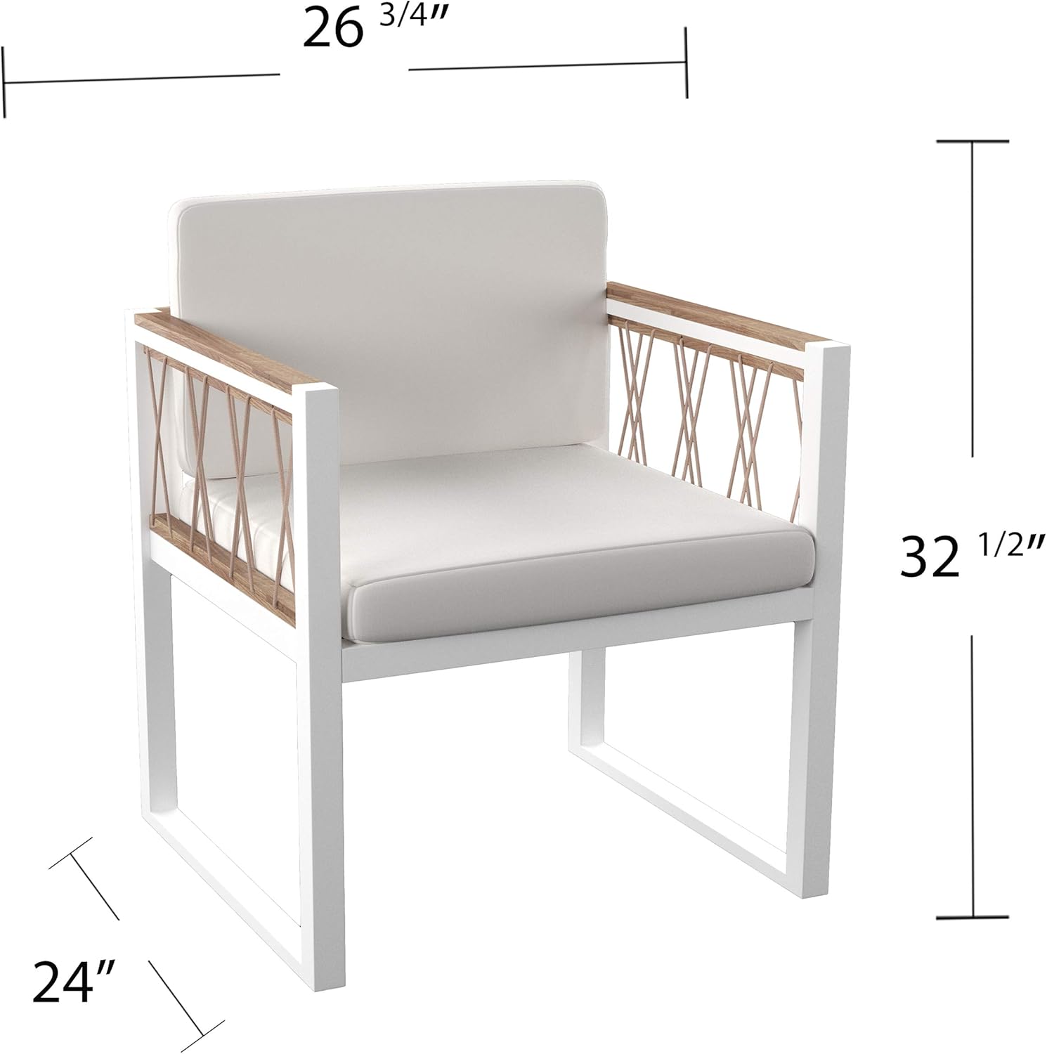 SEI Furniture Wallmond Cushioned Outdoor Chairs- 2pc Set, Natural and White