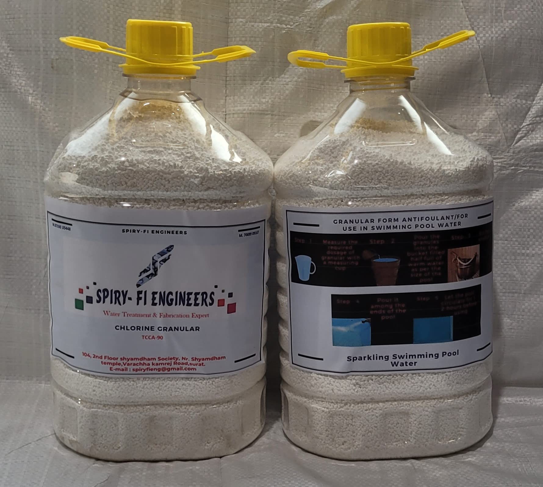 SPIRY FI ENGINEERS 10 KG TCCA-90 Chlorine Granules for Swimming Pools - Powerful Sanitizer for Clear and Safe Water