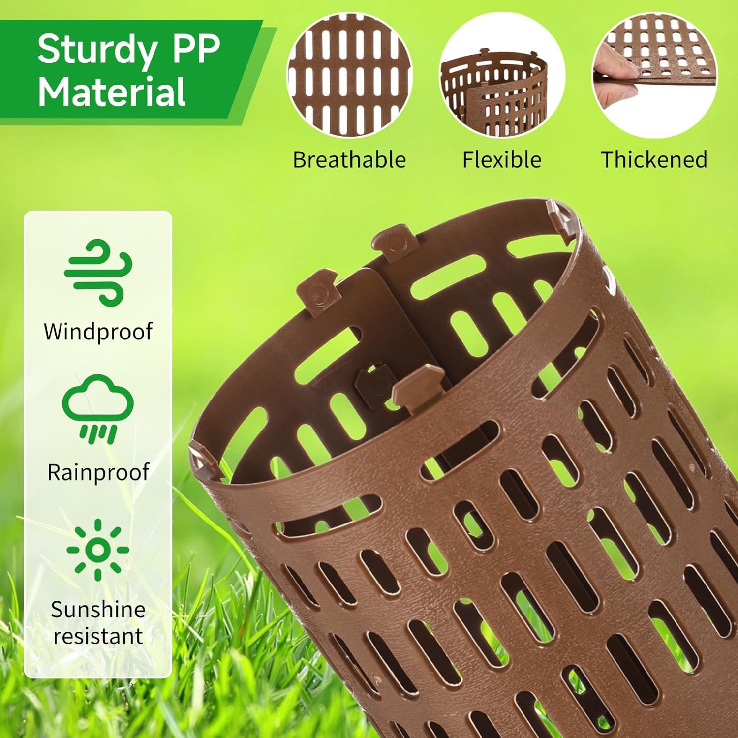 20 Pack Plant Tree Guard Protector, Tree Trunk Protector Around Trunk Bark, Saplings, and Vines, Expandable Mesh Tree Bark Protector 15 Inches Tall, Protect from Trimmers, Mowers, and Animals