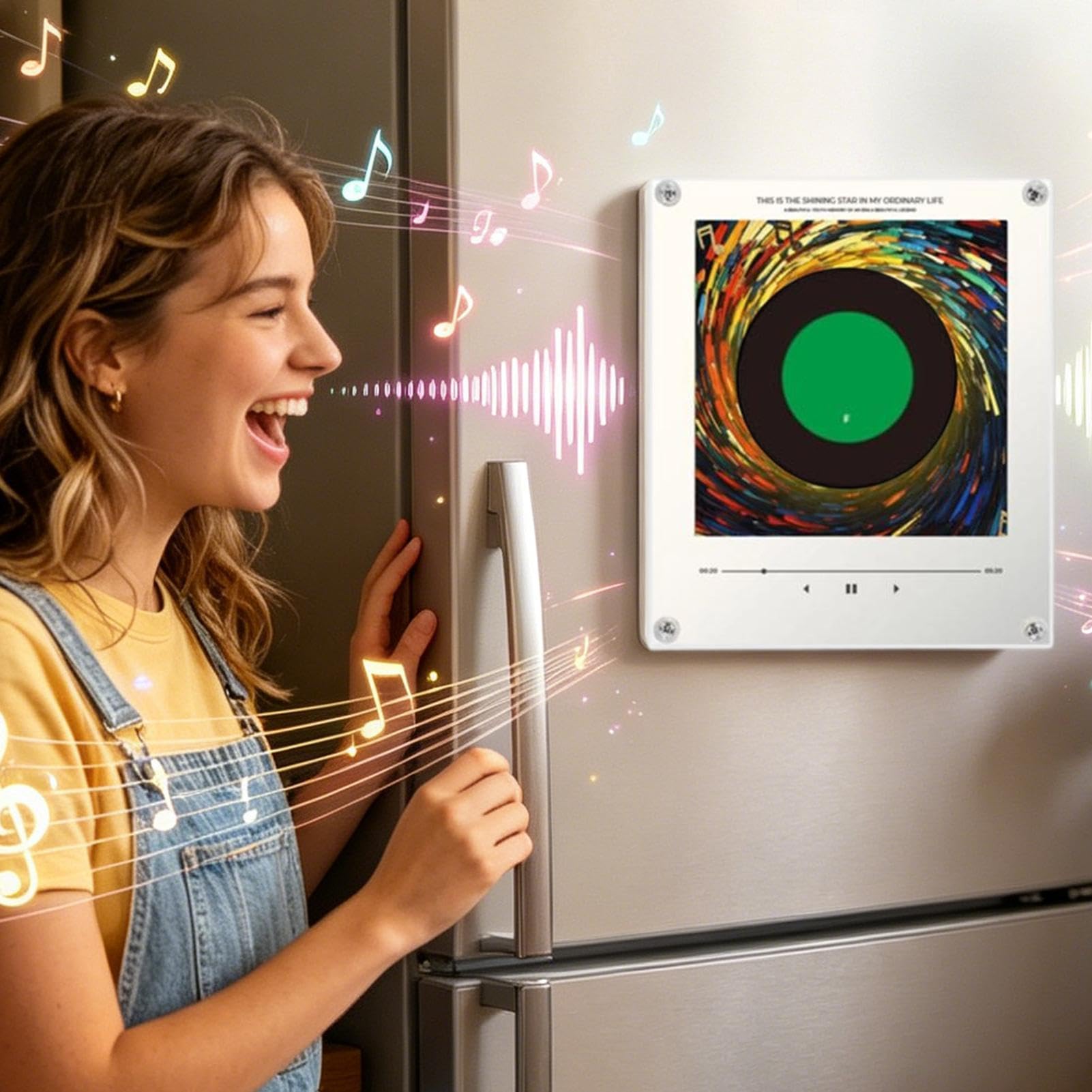 Calamita da frigo con musica retrò, magneti per dischi in vinile | Song Magneti Frigorifero con Luce per Casa Cucina Appartamento Posto di Lavoro Party Locker