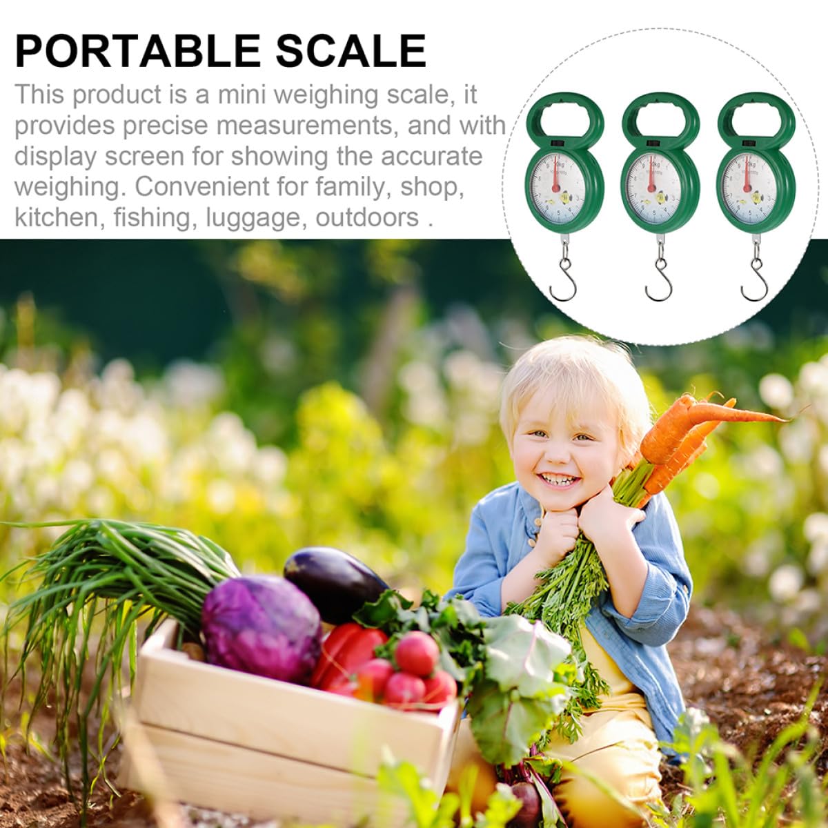 4pcs Portable Handheld Hanging Luggage Scale with Plastic Hook