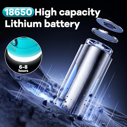 Miniatura 5 de Linterna solar para campamento recargable, 2 en 1 10000 mAh recargable luz de campamento y cargador de teléfono para senderismo, viajes, luz