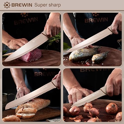 Miniatura 6 de Brewin - Juego de cuchillos de cocina, juego de cuchillos para cocina, bloque de cuchillos universal, juego de bloque de cuchillos utilitarios