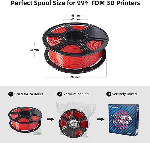 Vista 50 de FLASHFORGE - Filamento PLA, 1/16 de pulgada, carrete de 2.2 libras de filamento, precisión dimensional de +/- 0.001 de pulgada, fácil de usar y se