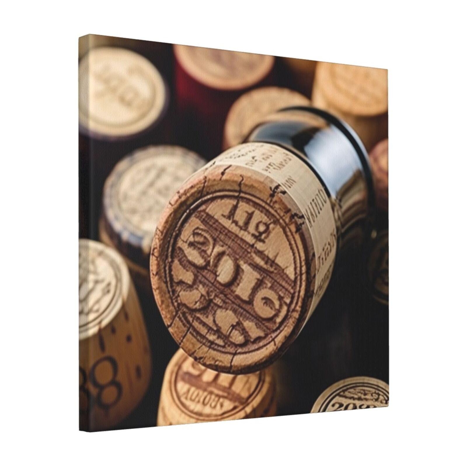 Wine bottle stopper with vintage Canvas Wall Art for Living Room Wall Decor 16"x16" Modern Artwork Painting Pictures Hanging Canvas Prints Aesthetic Wall Art for Bedroom Bathroom Office Wallart Decor