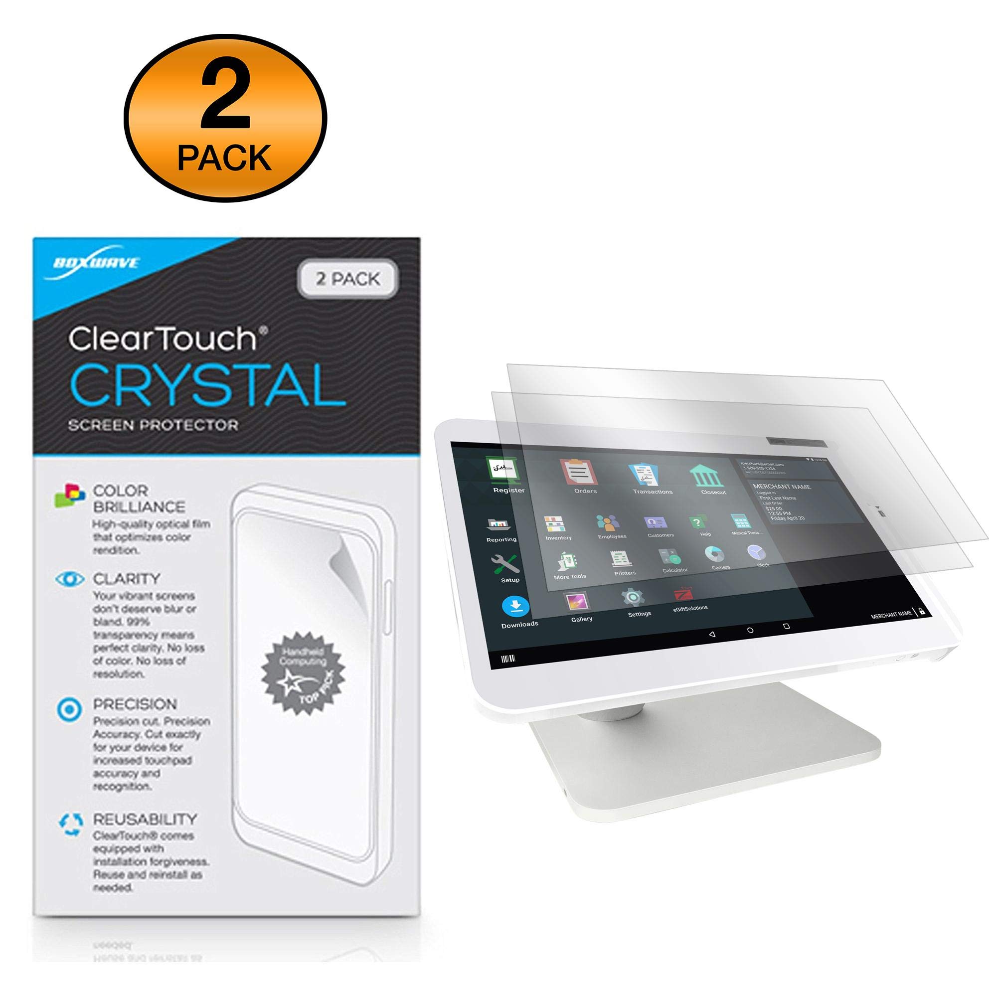 BoxWave® ClearTouch Crystal (confezione da 2), pellicola protettiva HD per Clover Station 2.0 (2018), protegge dai graffi per Clover Station 2.0 (2018) (14 pollici)