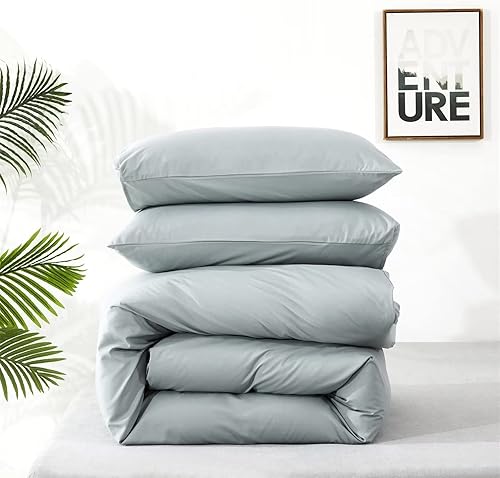 Miniatura 6 de Houseri Juego de edredón azul claro Cal King, ropa de cama azul moderna, tamaño Cali King, edredones incluidos
