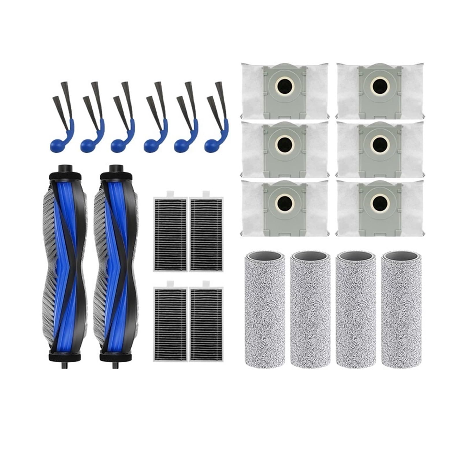 Piezas de robot aspirador Rodillo principal Paño de fregona Cepillo lateral Bolsa for el polvo Accesorios de filtro HEPA, Compatible con ECOVACS, T80 Pro Omni / T80 Omni(SET7)