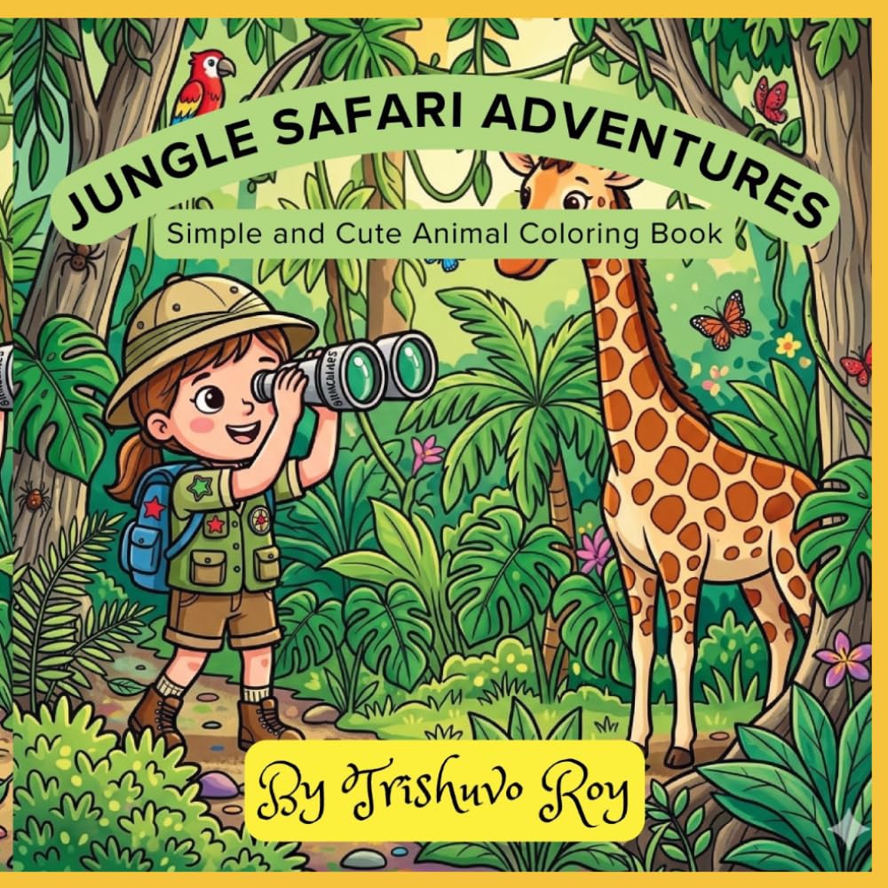 Jungle Safari Adventures: Simple and Cute Animal Coloring Book