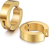 Vista 4 de Jstyle Aretes de acero inoxidable para hombre y mujer, hipoalergénicos