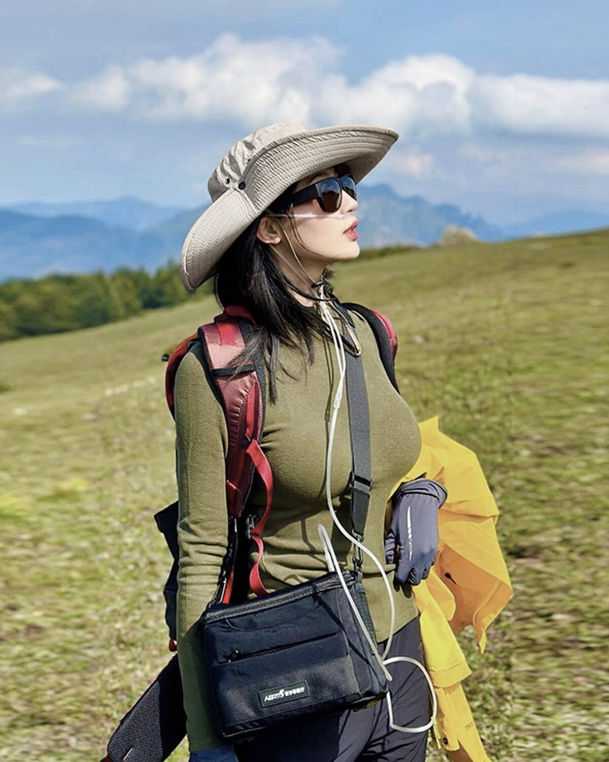 Feng Shui， L/XL/2XL schnell trocknende Sonnenhüte für Männer mit großen Köpfen, UPF50+, breite Krempe, Safari-Boonie-Kletter-Wanderhut