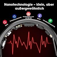 Okosgyűrű - 5ATM Vízálló Aktivitásmérő Ezüst Színben, Alvásfigyelő, Lépésszámláló, Bluetooth Fitness Tracker Férfiaknak és Nőknek 3