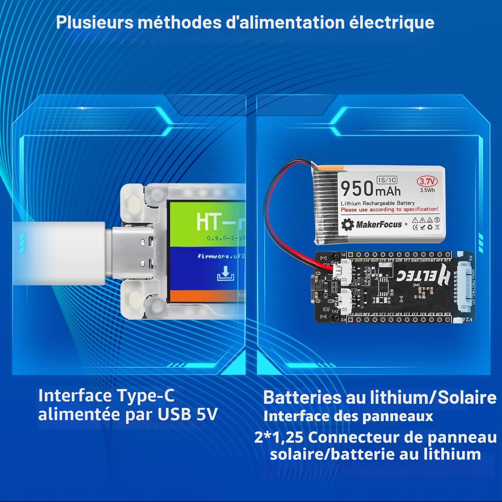 YELUFT Mesh Node T114 avec étui de protection, module GPS, batterie 950 mAh, puce LoRa nRF52840 MCU SX1262, prend en charge LoRa 868 MHz, Bluetooth 5.0, écran LCD TFT 1,14", compatible avec Meshtastic