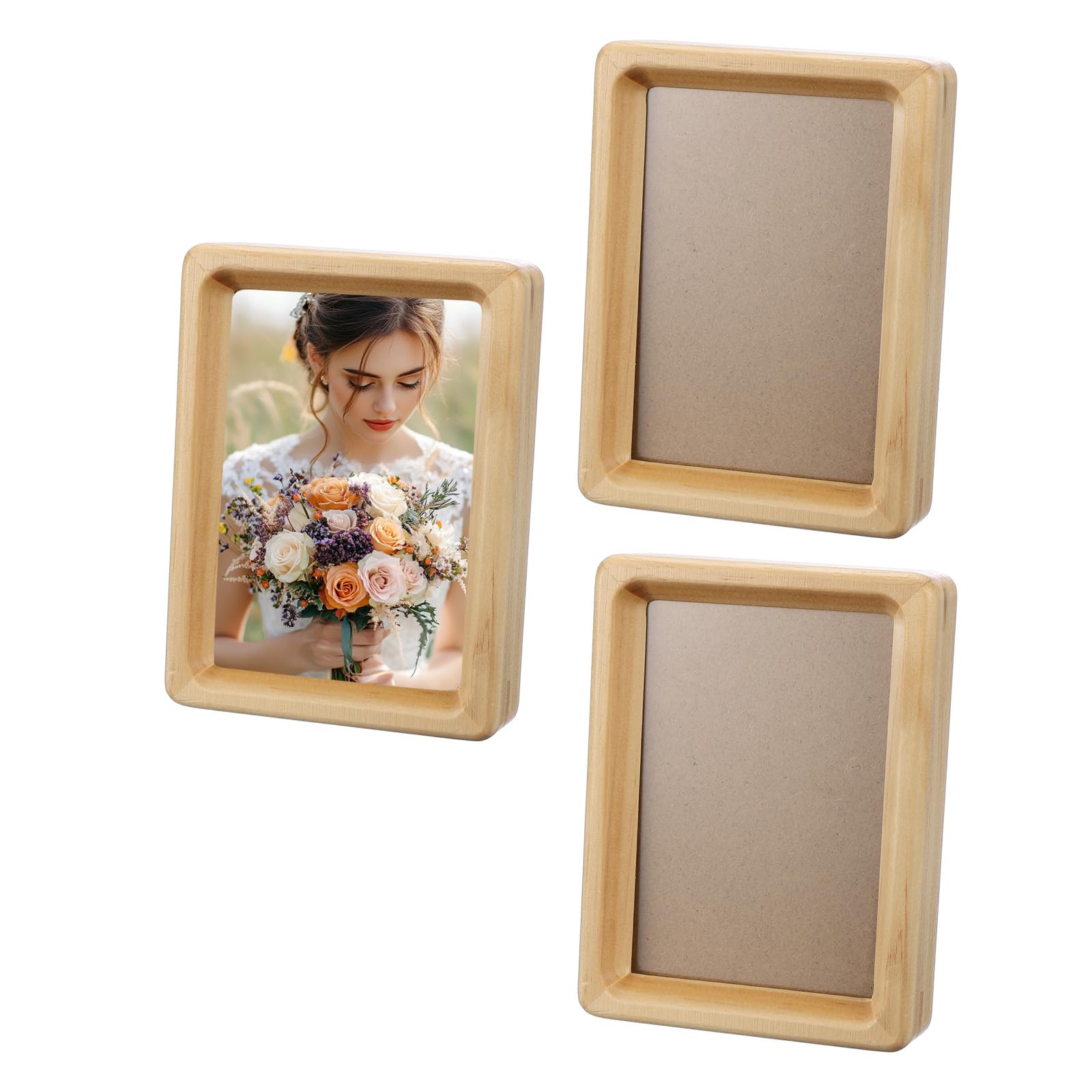 Cadre photo bois naturel de qualité supérieure avec passe-partout