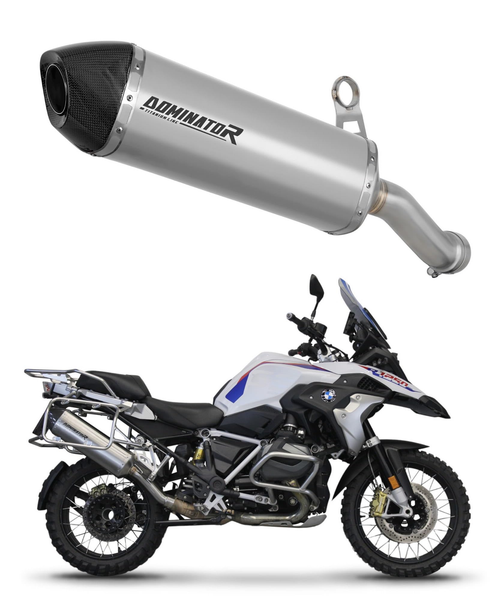 DOMINATOR EU Homologado aprobado Silenciador Escape Titanio HP7 compatible con R1200GS Adventure 2013-2018