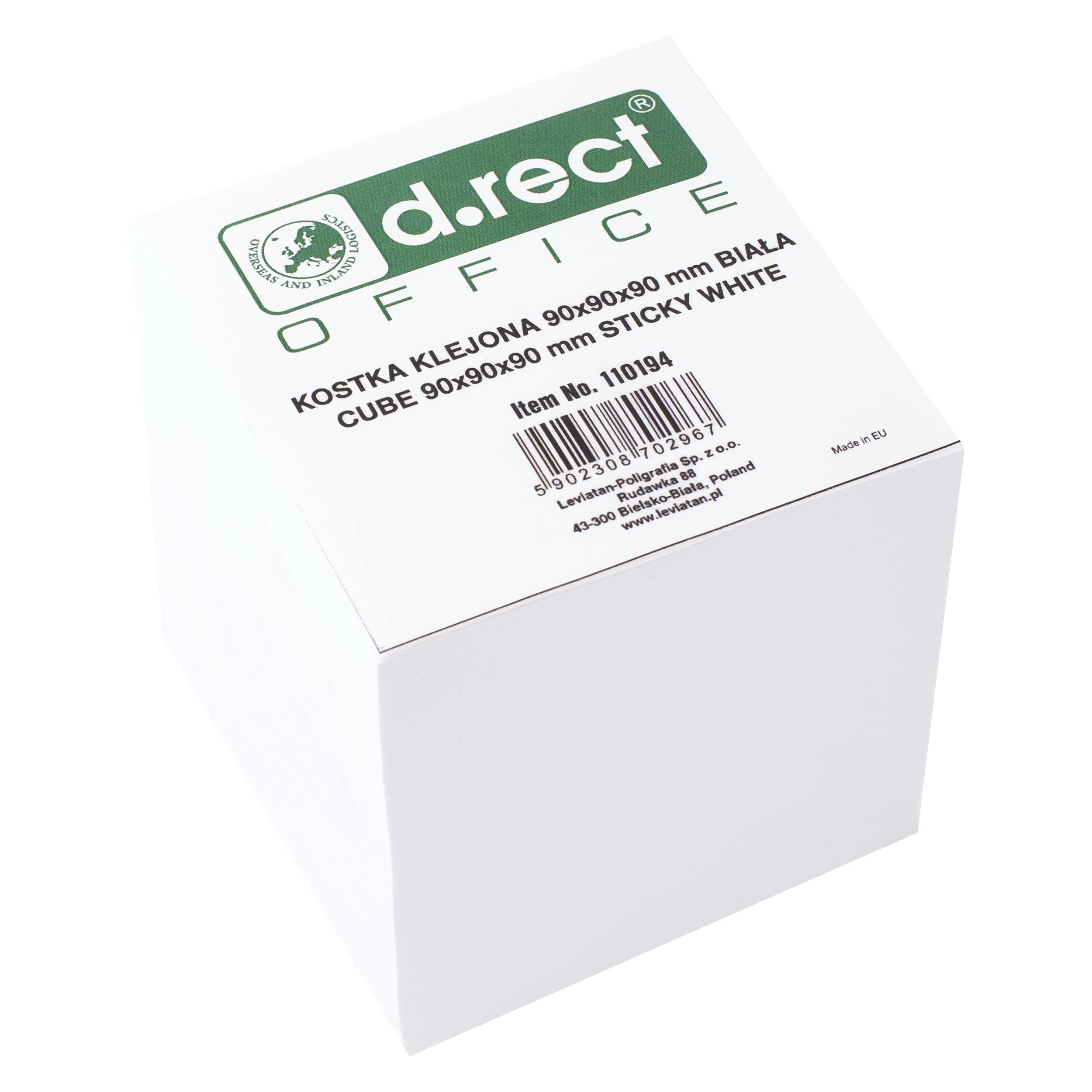 D.RECT Bloc-notes 90 x 90 x 90 mm 850 feuilles Blanc