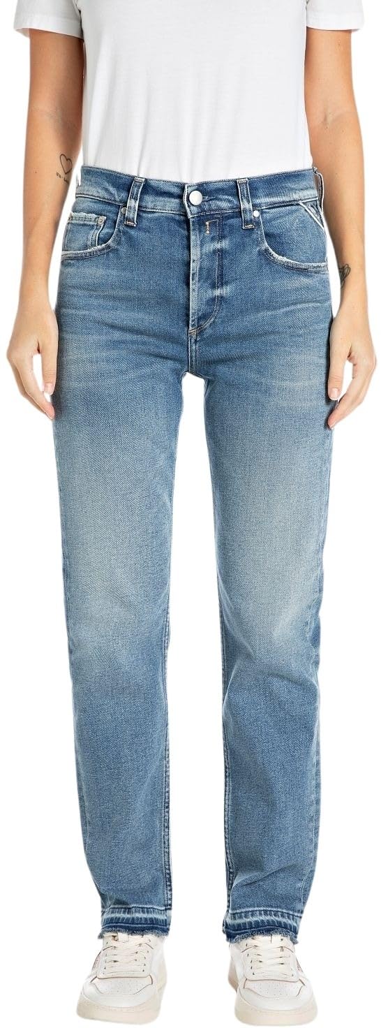 REPLAY Damen Jeans Maijke Straight-Fit, Blau (Medium Blue 009), 31W / 30L