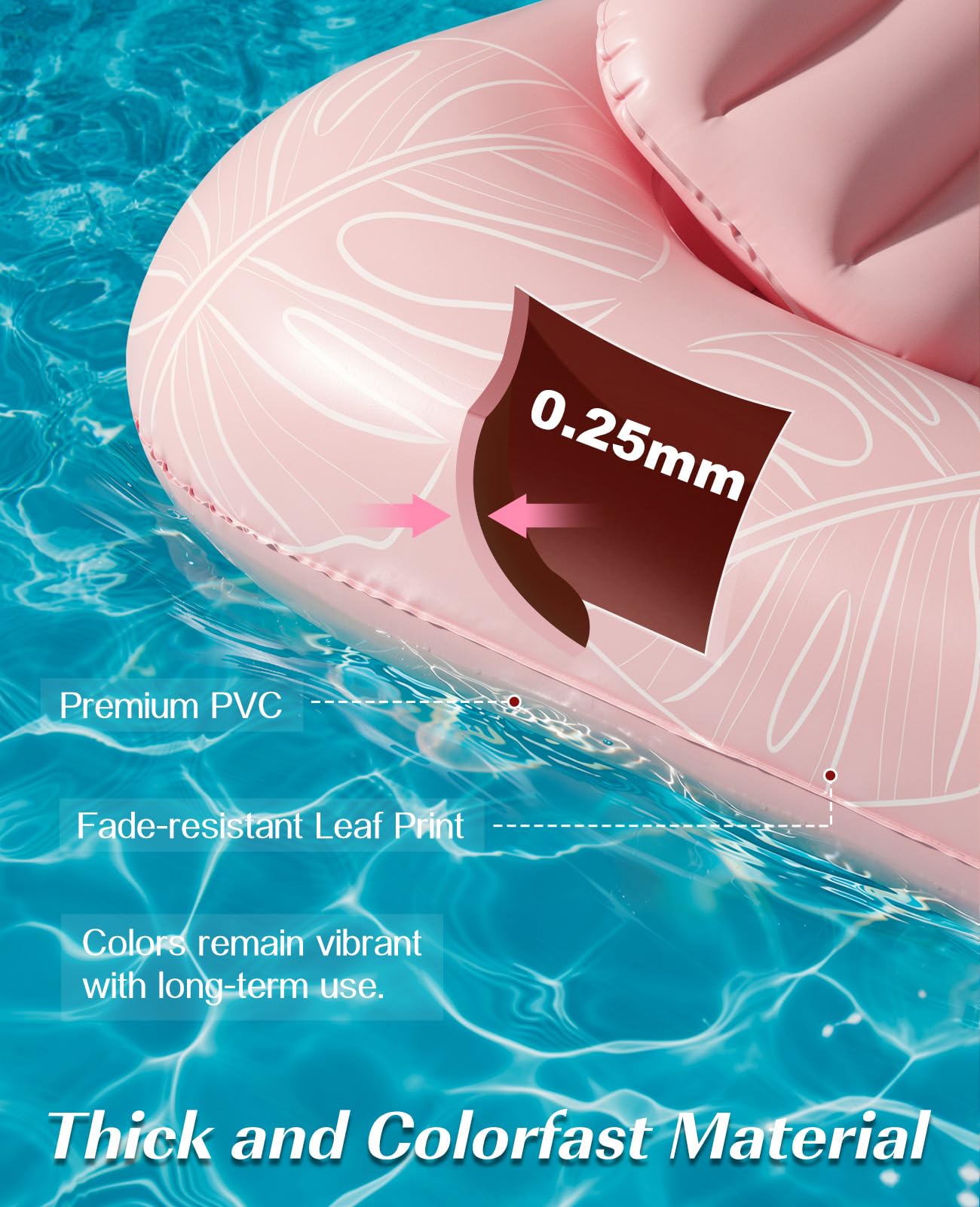 HeySplash Flotador de Piscina, Tumbona Hinchable con Válvula Rápida y Dos Portavasos para Niños y Adultos, Fila Flotante Hinchable para Playa Fiesta en la Piscina