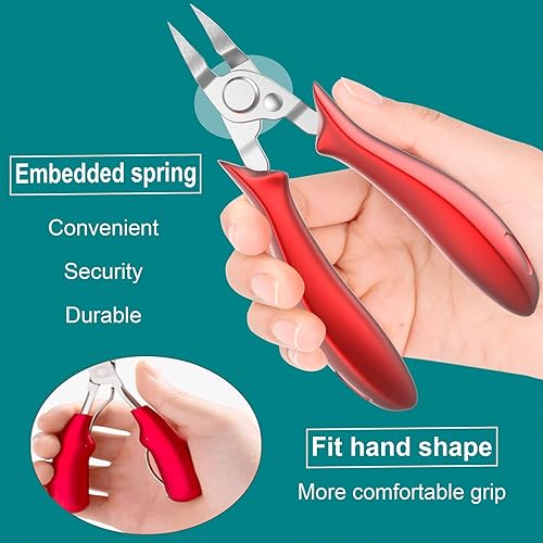 Miniatura 10 de Cortaúñas encarnadas (actualización), cortaúñas de acero para podólogo profesional, herramienta única de hoja curva de mango largo para uñas gruesas