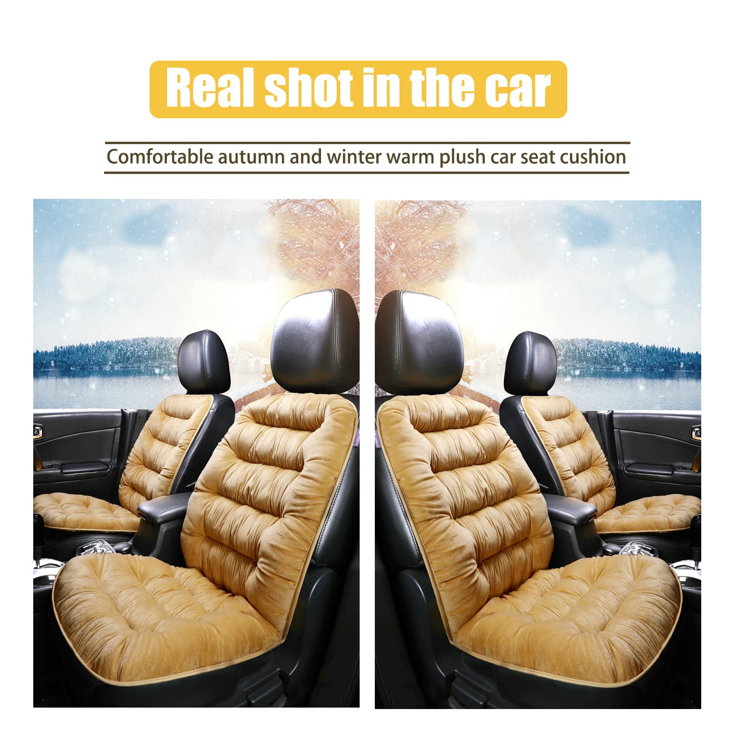 CGEAMDY Coussin Voiture Siège Avant Rouge | Housses Siège Auto Universelles Anti-Poussière, Chaudes Et Confortables En Flanelle