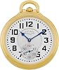 Gotham Mens Gold Plated Stainless Steel Mechanical Hand Wind Railway Classic Nostalgia Series Pocket Watch # GWC14115G