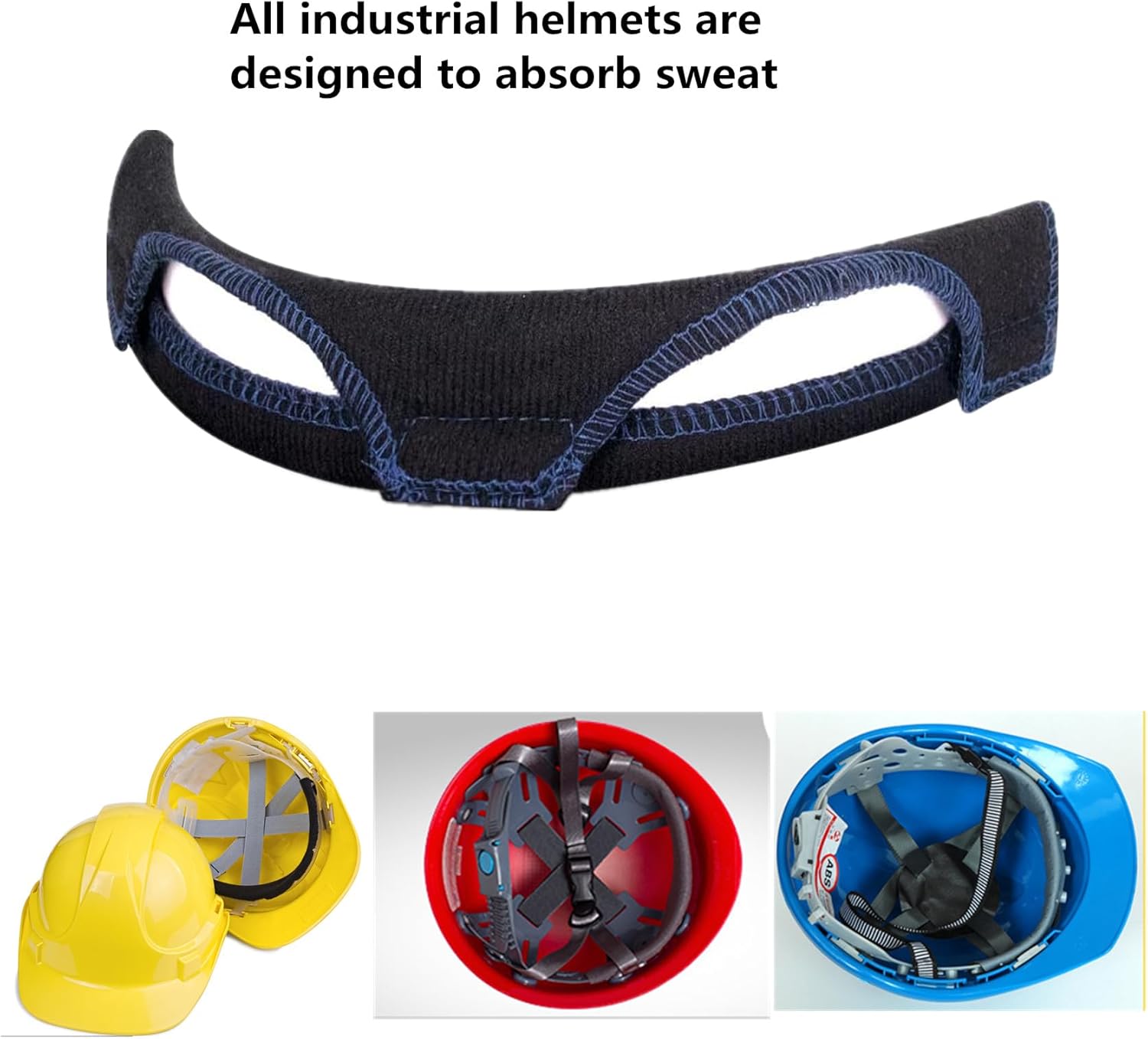 alfyng Hard Hat Sweatband, Reusable Sweat Band Liner, Helmet Welding Antiperspirant Belt Hard Hat Liner, Cotton Helmet Comforter Pad for Hard Hat Accessories