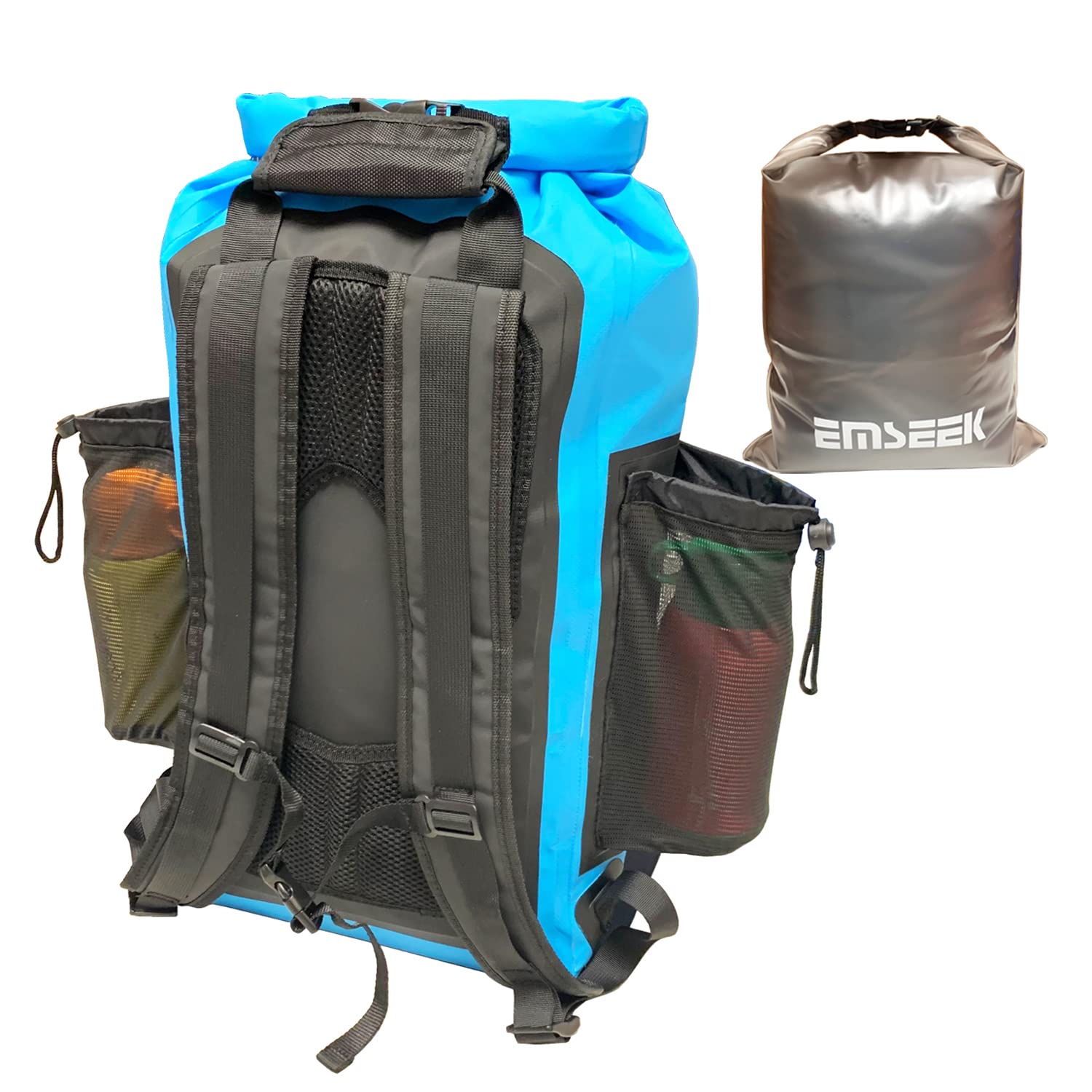 EMSEEKWaterproof Backpack Roll Top Deck Board Dry Bag Dry Wet Separation Waterproof Container Keep Gears Dry for Kayaking Boating Rafting Sailing Fishing Traveling Camping Hiking