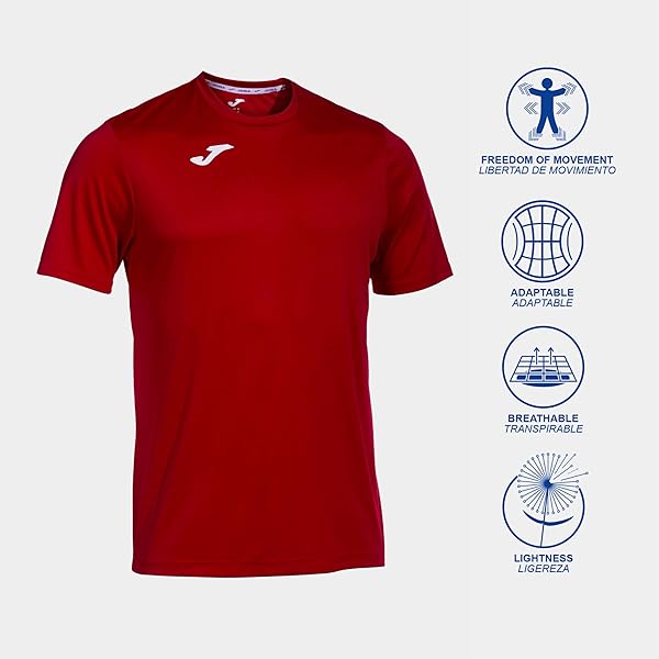 Joma T-Shirt Sportiva da Uomo, 6XS - 3XL - Leggera e Traspirante, Ottimale per la Corsa e fitness - Combi - 3