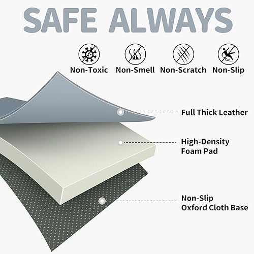 Miniatura 5 de Alfombrillas plegables de juego para bebé, de piel vegana, de 1.5 pulgadas, extra gruesa, para niños, para corralito, impermeable, para viajes, con