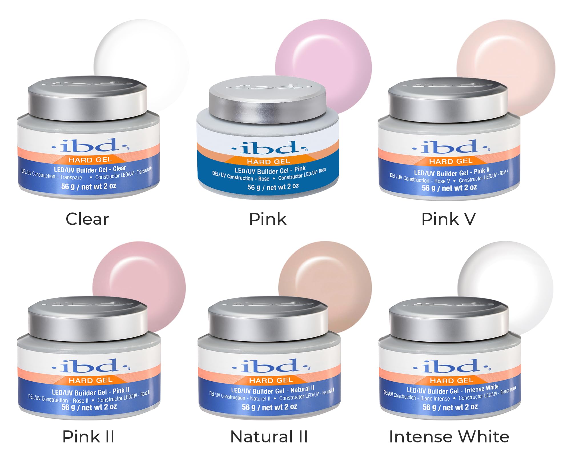 IBD Hard Gel - LED/UV Builder Gel Clear, 1 opakowanie (1 x 56 g) - MADE IN USA - budowanie paznokci w domu - bez wizyt i hałaśliwych salonów stylizacji paznokci
