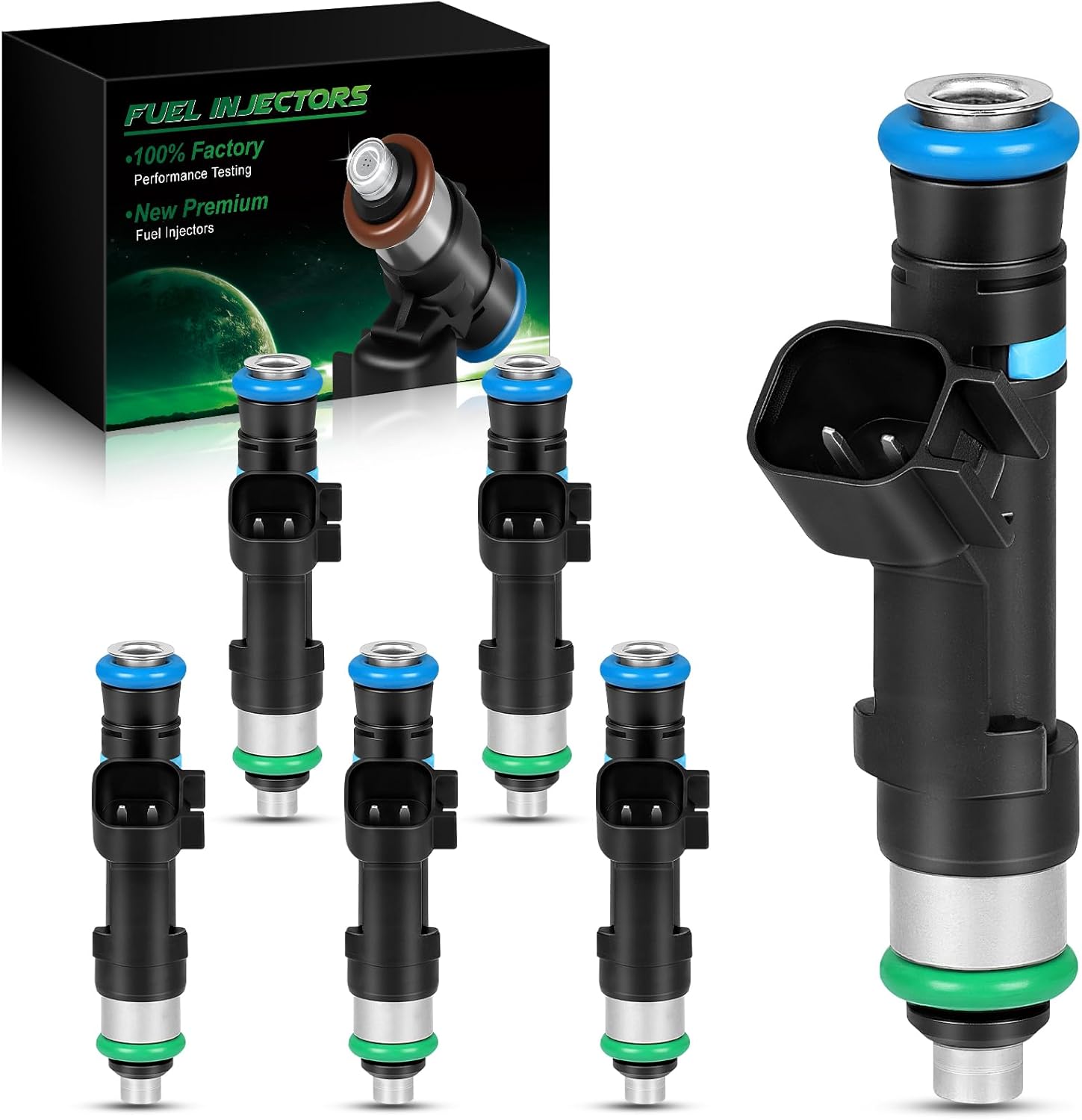 Fuel Injectors for:-Jeep Grand Cherokee 2005-2010 Liberty 2004-2011 Commander, for:-Dodge Dakota Durango Nitro, for:-Ram Dakota, for:-Mitsubishi Raider 3.7L V6 6PCS Replace OE# 0280158020