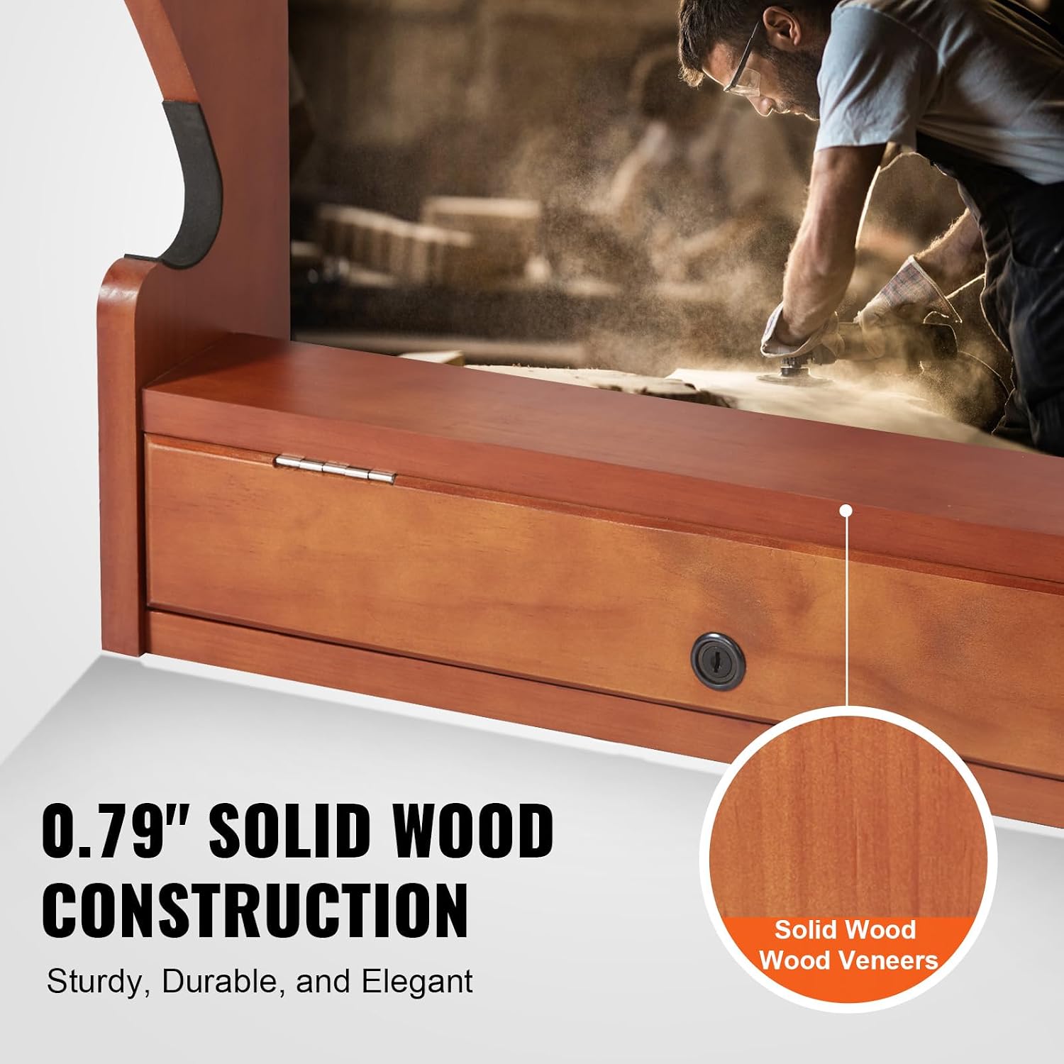Happybuy Wood Gun Rack - A Secure and Spacious Firearm Storage Option! This Wall - Mount Gun Display Rack is Designed to Hold 4 Rifles or Shotguns
