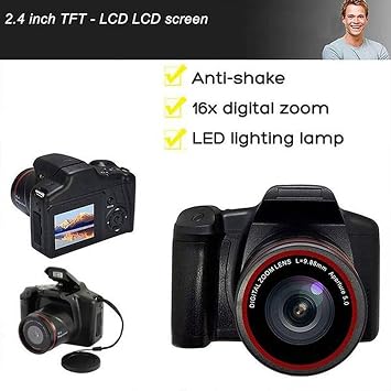 Digital Camera Vlog Camera Photography 16X Digital Zoom 720P HD SLR Camera Anti-Shake Photo Cameras for Live Stream