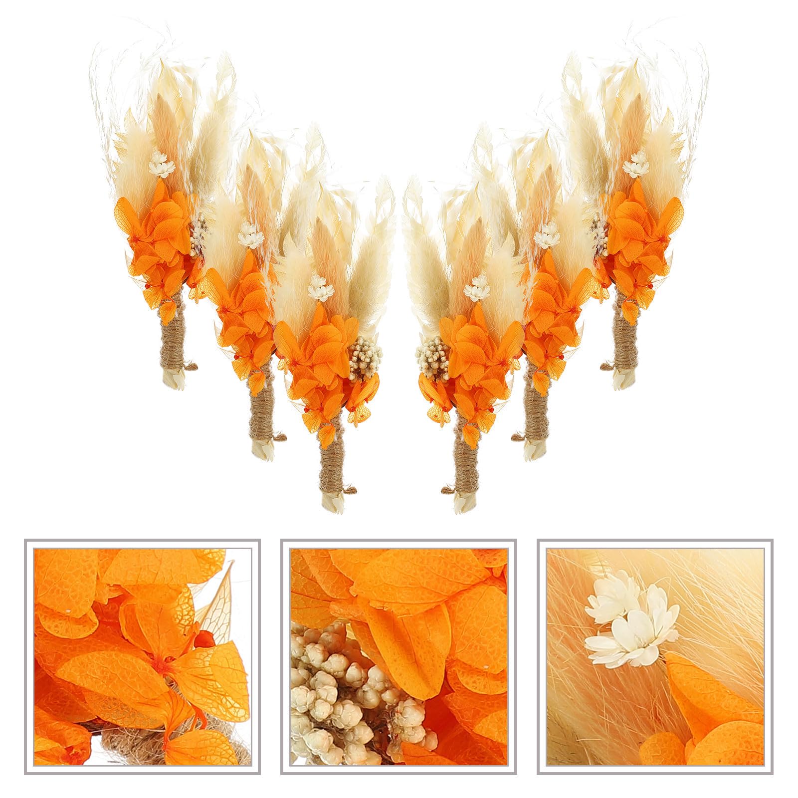 ABOOFAN 2 Stück 6 Konservierte Hortensienpflanze Getrockneter Blumenstrauß Minivasen Für Blumen Trockenblumen Zum Basteln Boho-vasen Boho-blumenstrauß Natürliche Trockenblumen