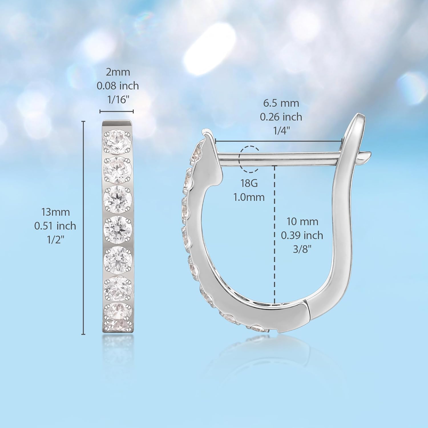 Limerencia Hypoallergenic Pure Titanium Huggie Hoop Earrings, F136 Implant Grade Titanium Small U-Shaped Cuff Earrings Lightweight for Women Sensitive Ears - Image 5