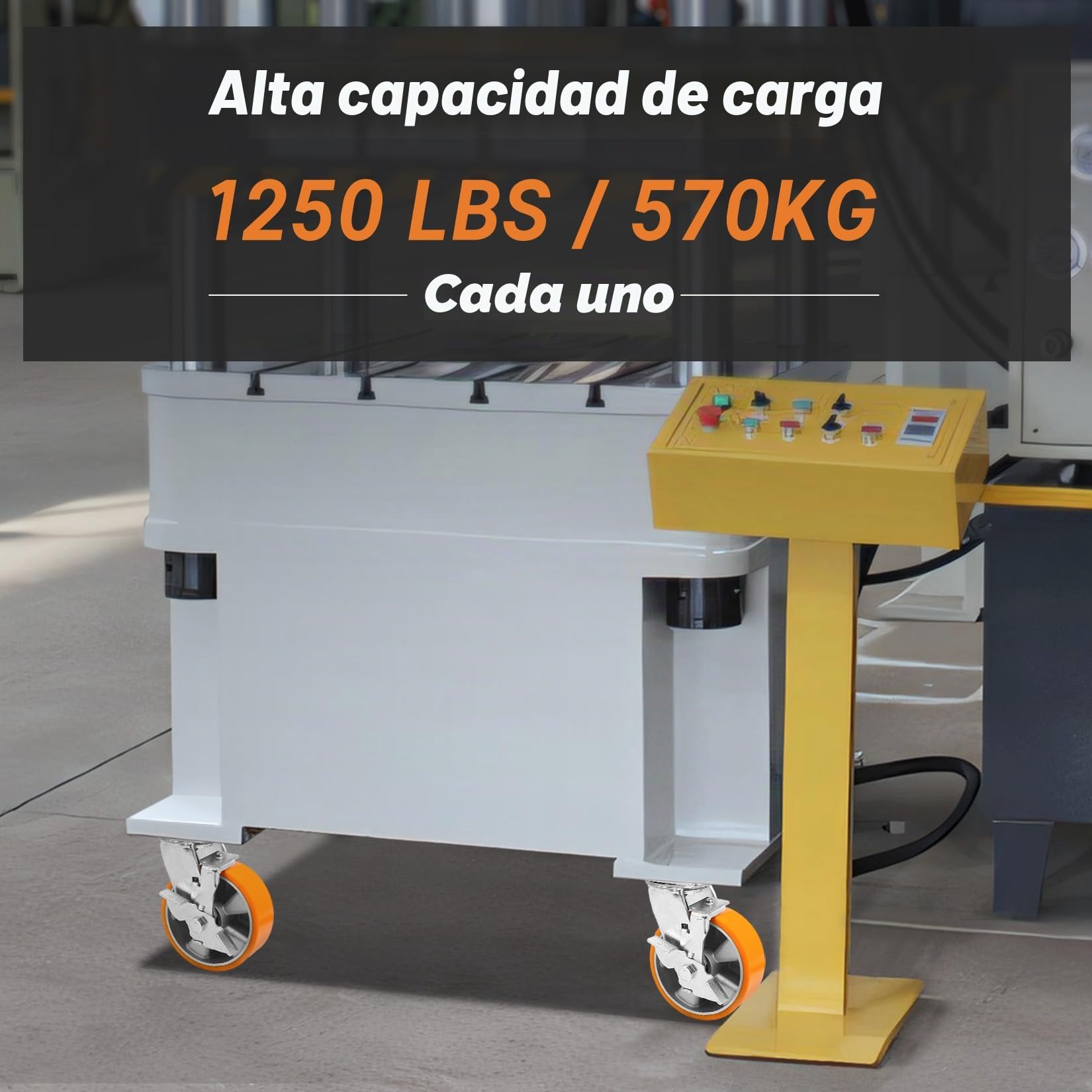 W B D WEIBIDA 150mm Ruedas para Muebles con Freno, Carga de 2300KG, Ruedas Pesados con Núcleo de Aluminio, Ruedas Giratorias Industriales de Poliuretano Duradera, para Banco de Trabajo, Juego de 4