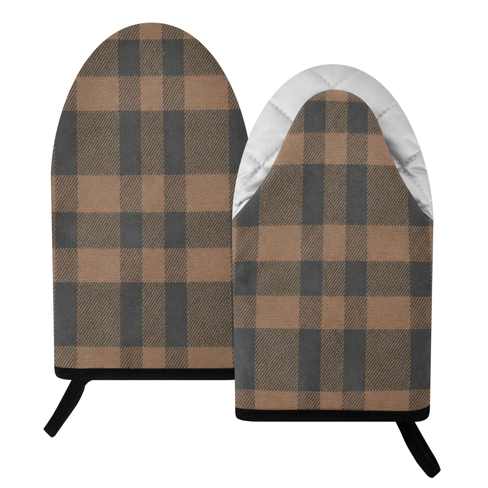 BURSTDDY Check Oven Mitt,Heat Resistant Kitchen Mitts for Cooking