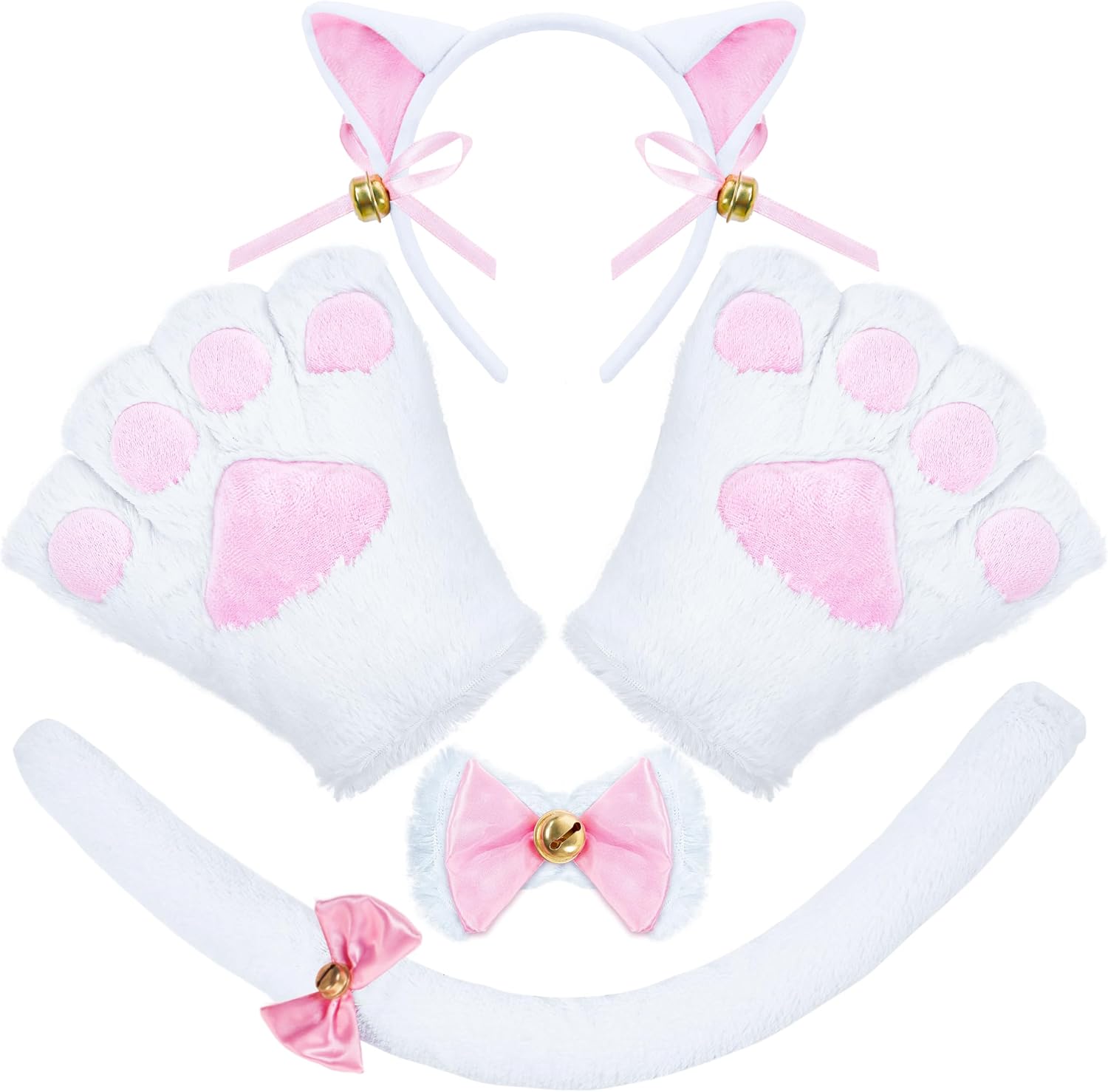 Cat Hat 8-Piece Cat Costume Set - Top Hat, Tutu, Tail & More (Black/White/Red) Cat In The Hat Costume