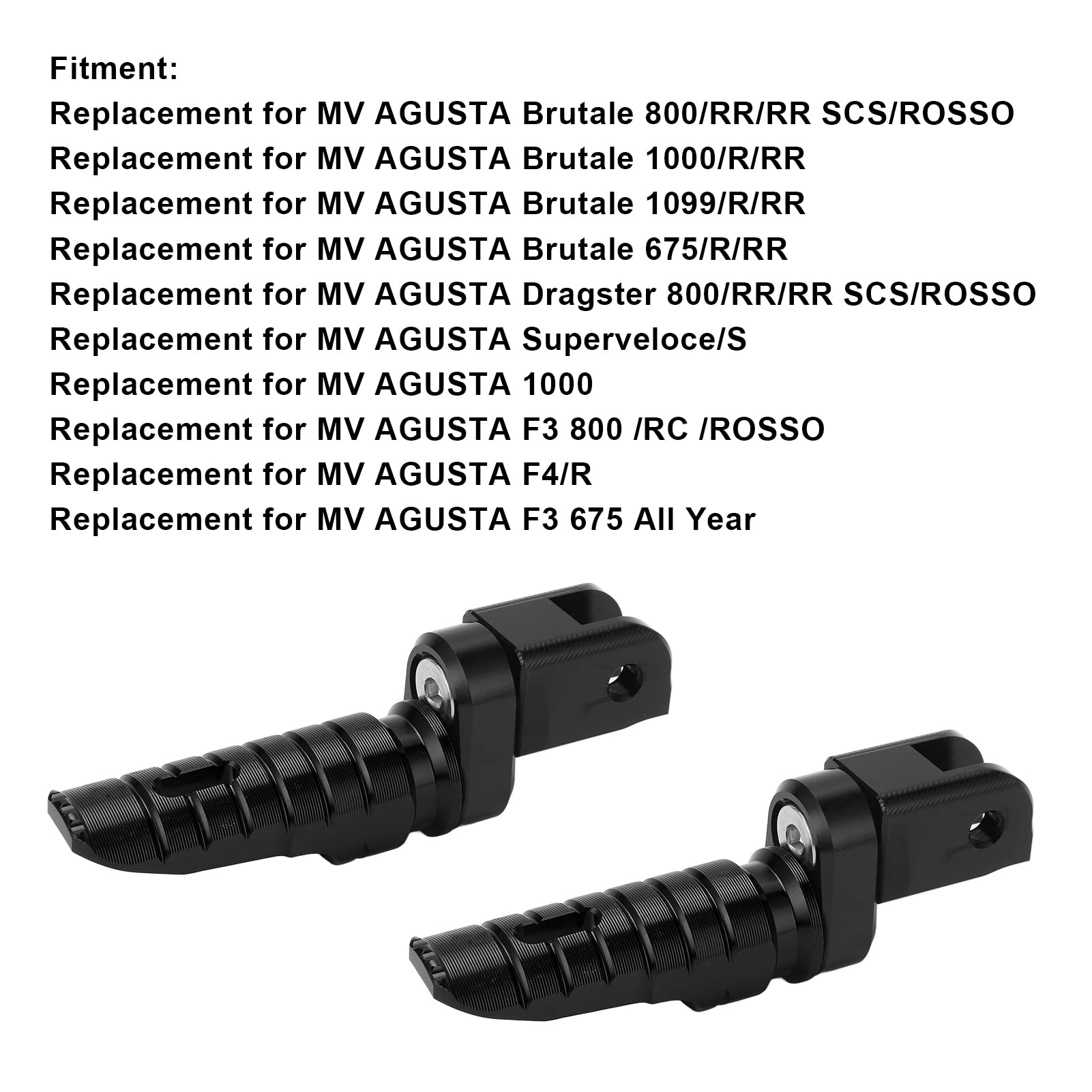 OUKENS Pedane Anteriori, Pedale Pedane Moto in Lega di Alluminio Pezzo di Ricambio per MV AGUSTA Brutale 800 RR RR SCS ROSSO(Nero)