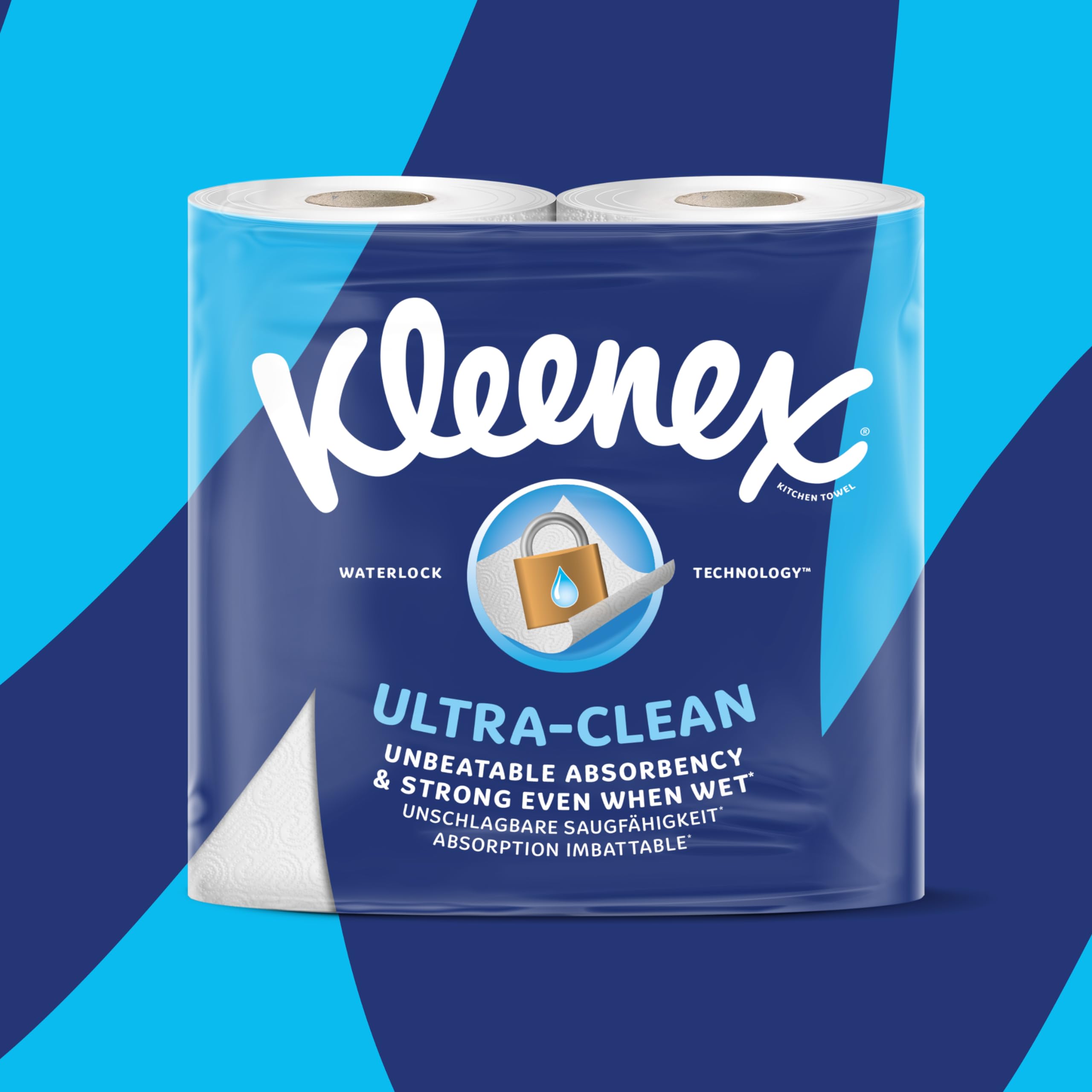 Kleenex® papier kuchenny Ultra Clean™ 12 rolek kuchennych Maxi XL, niezrównana chłonność i wytrzymałość - opakowanie w 100% nadaje się do recyklingu