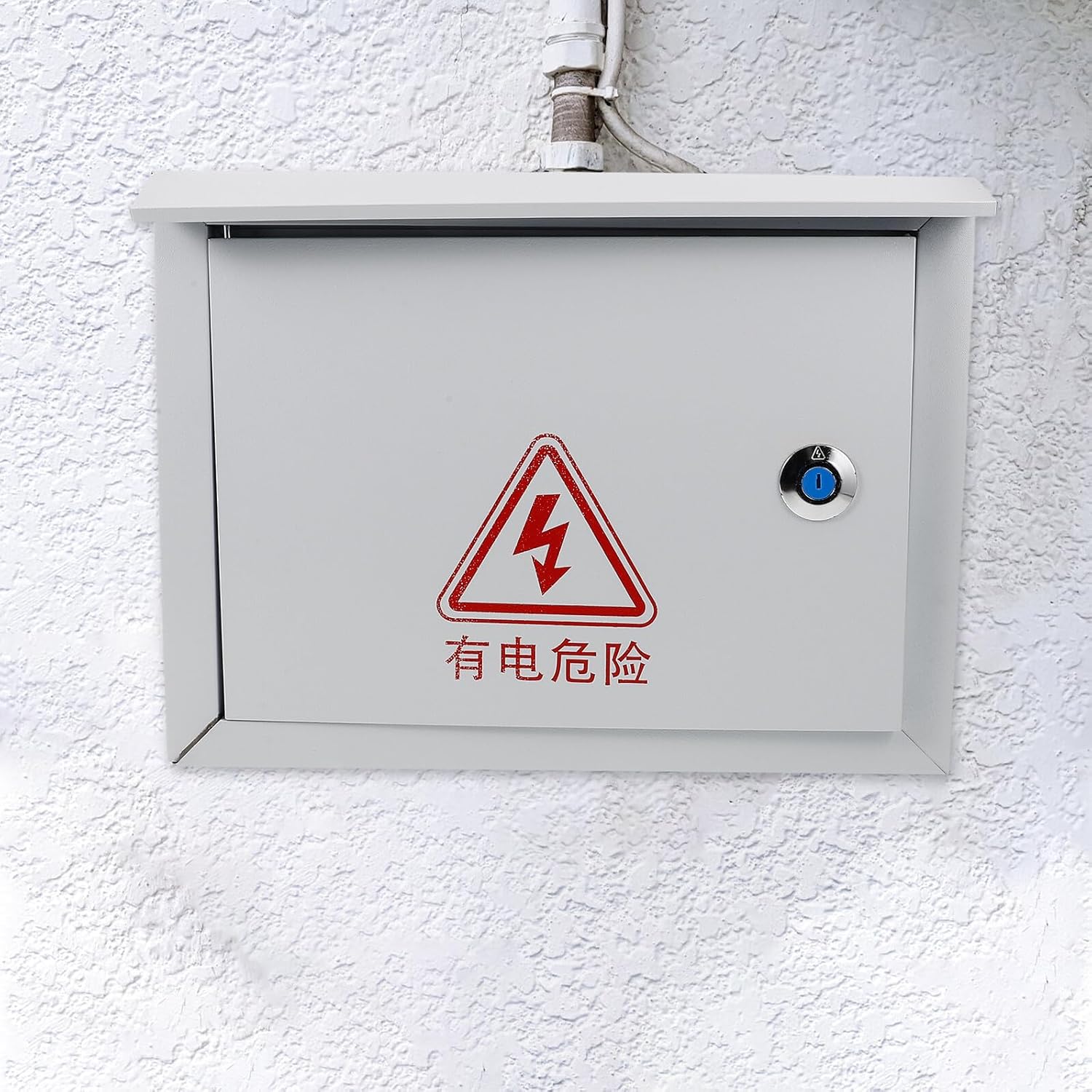 Outdoor Weatherproof Power Distribution Box Metal Circuit Breaker Protection Enclosure 300x400x160mm with Mounting for Outdoor Electrical Junction Applications