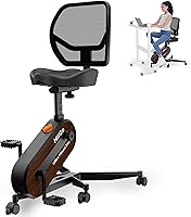 Vista 1 de Office Exercise Bike Desk Chair,330 lbs Heavy Duty Under Desk Bike with 9-Level Height Adjustable Seat 24.4"-33.8",8-Level Resistance & Rolling