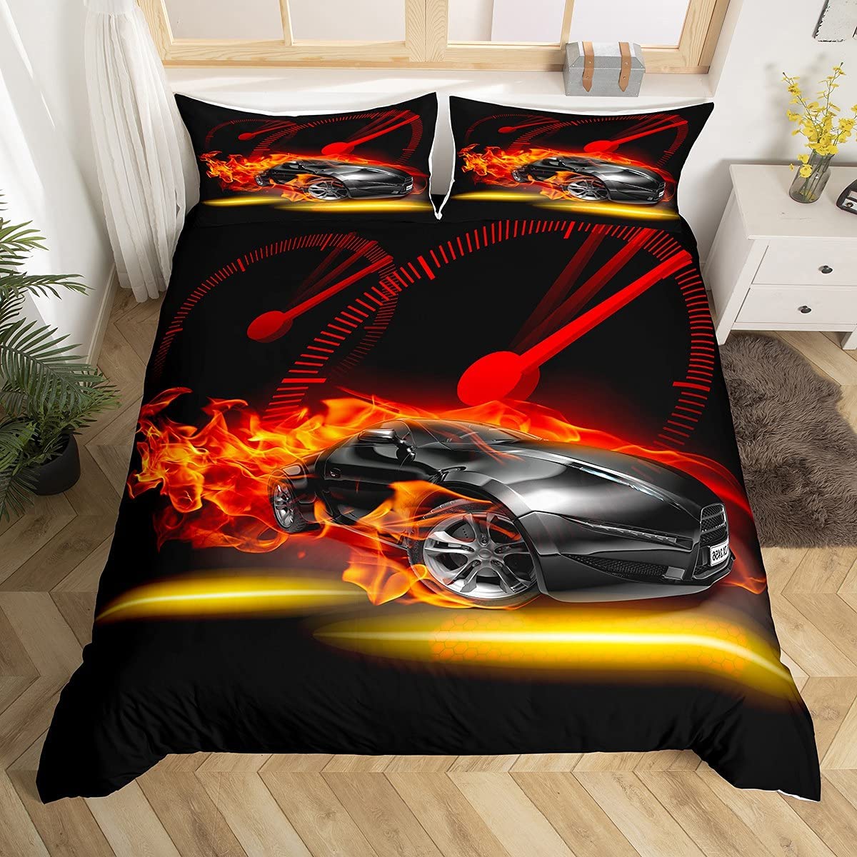 Ensemble de literie voiture de course housse de couette enfants adultes sports