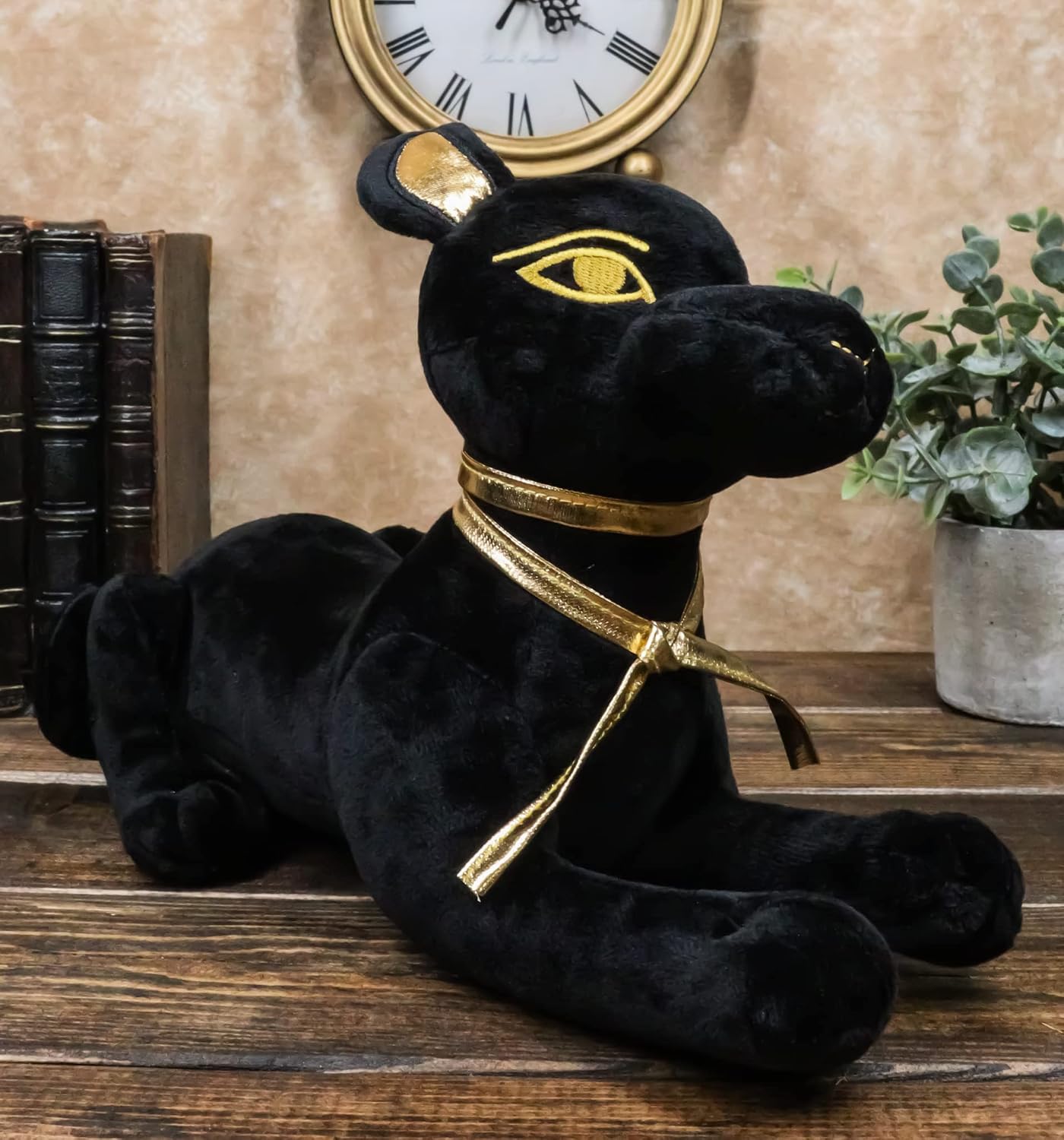Ebros Gift Larger Black Gold Egyptian Mythology Classical God of Afterlife Sitting Anubis Dog Figurine Soft Collectible 11.5" L Gods and Goddesses of Egypt